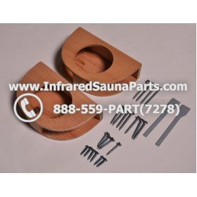 WOOD SHELVES + CUP HOLDERS - HEMLOCK WOOD CUP HOLDER STYLE 7 6