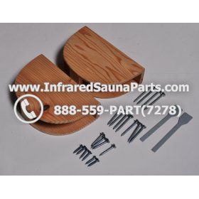 WOOD SHELVES + CUP HOLDERS - HEMLOCK WOOD CUP HOLDER STYLE 7 7