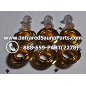 COMPLETE LIGHT ASSEMBLY 220V / 240V - COMPLETE LIGHT ASSEMBLY 6 HOUSING IN GOLD FINISH WITH 6 BULBS 220V / 240V 2